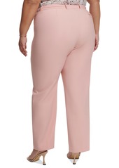 Calvin Klein Plus Size Infinite Stretch Slim-Fit Pants - Silver Pink
