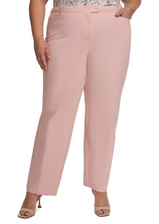 Calvin Klein Plus Size Infinite Stretch Slim-Fit Pants - Silver Pink
