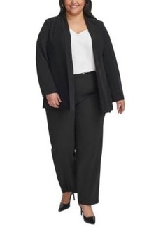 Calvin Klein Plus Size Open Front Shawl Collar Jacket Elastic Back High Rise Ankle Pants