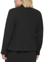 Calvin Klein Plus Size Open-Front Soft Crepe Blazer - Black