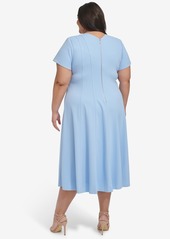 Calvin Klein Plus Size Seamed Fit & Flare Dress - Serene