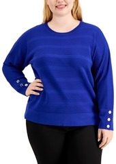 Calvin Klein Plus Size Textured Dolman-Sleeve Sweater