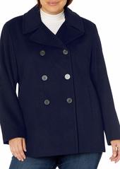 Calvin Klein Plus Sized Womens Double Breasted Peacoat IND