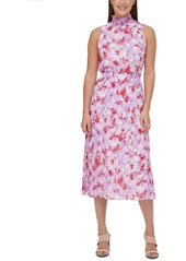 Calvin Klein Printed Smocked Dress
