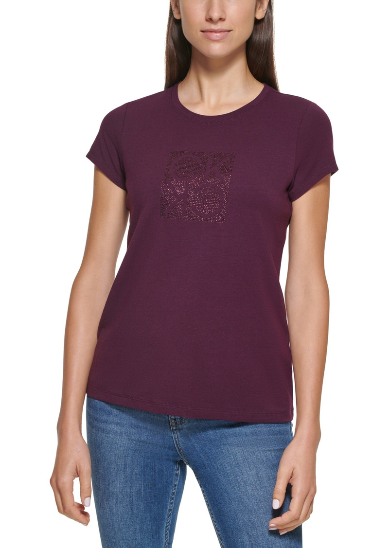 Calvin Klein Rhinestone Embellished Logo T-Shirt