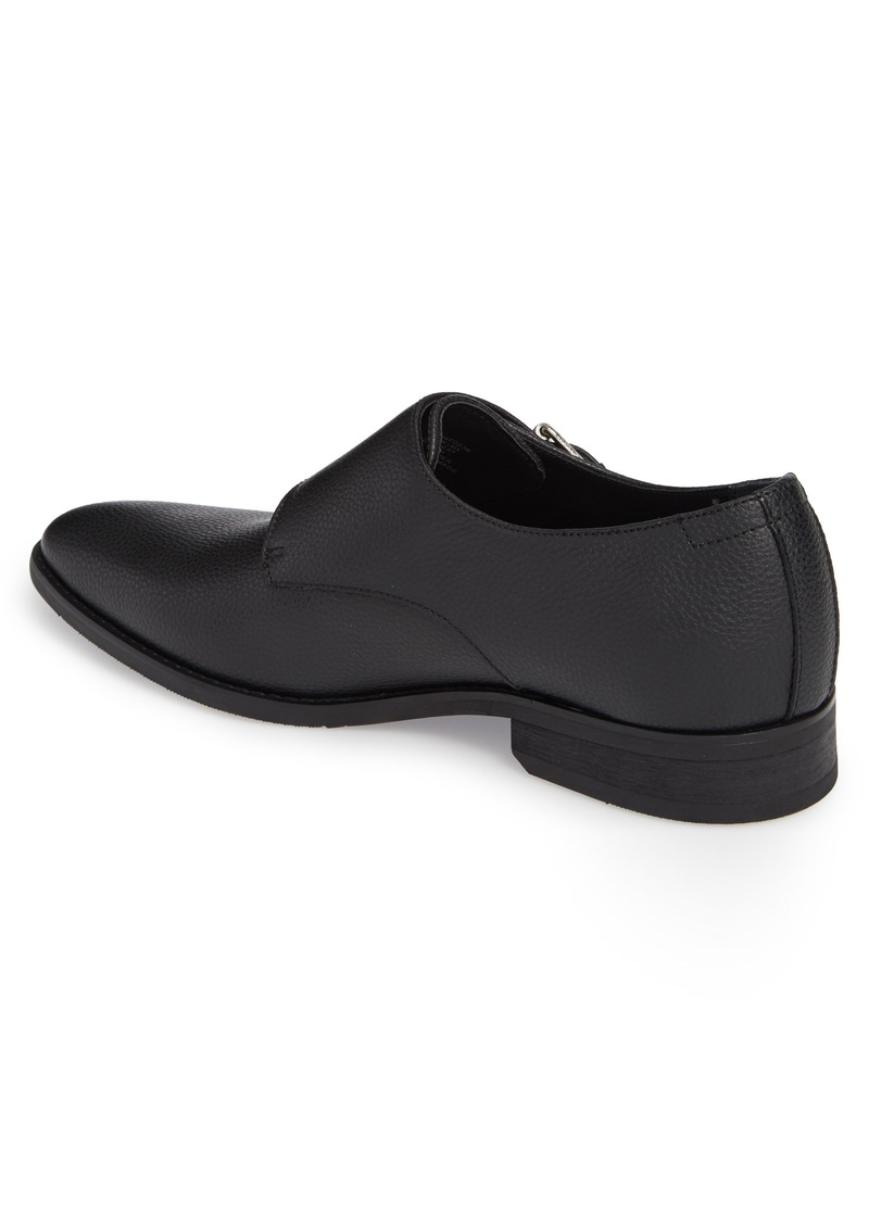 calvin klein robbie black embossed double monk strap shoes