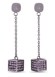 Calvin Klein Rocking Gray PVD-Plated Stainless Steel Light Amethyst Crystal Earrings