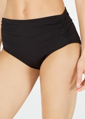 Calvin Klein Ruched High-Waist Bikini Bottoms Women's Swimsuit