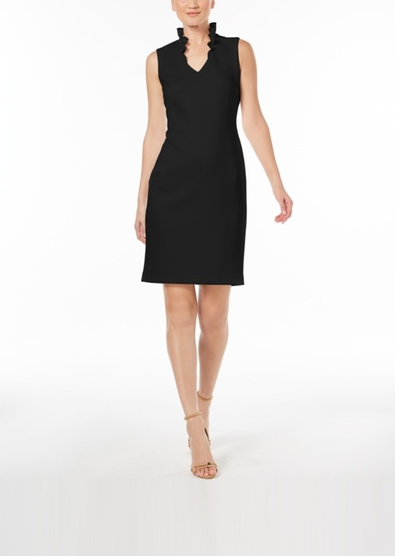 Calvin Klein Calvin Klein Ruffled-Collar Scuba Sheath Dress | Dresses