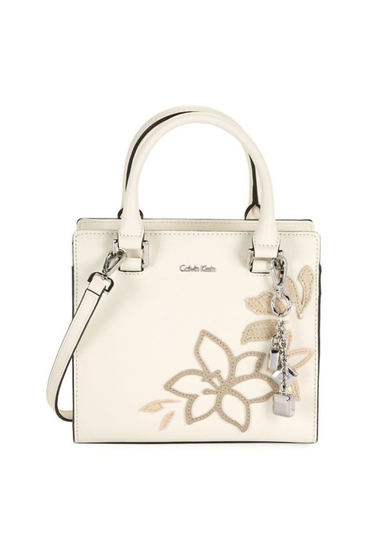 calvin klein white floral purse