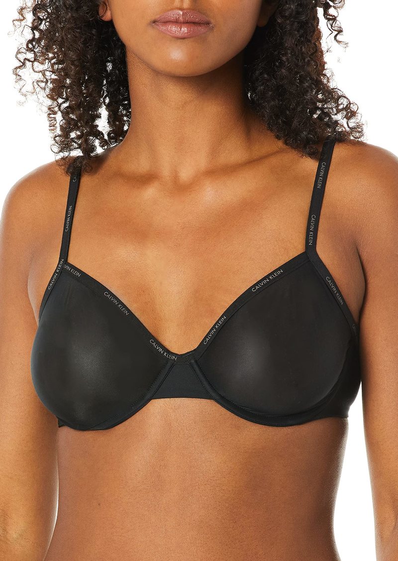 Calvin Klein Sheer Marquisette Demi Unlined Bra black