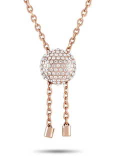 Calvin Klein Side Rose Gold PVD-Plated Stainless Steel Rose Crystal Necklace