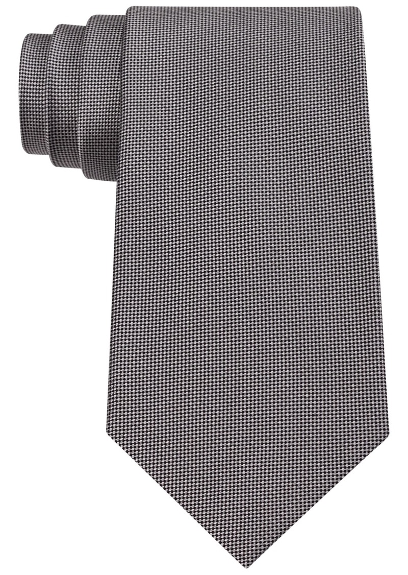 Men's Calvin Klein Silver Spun Solid Slim Tie - Silver