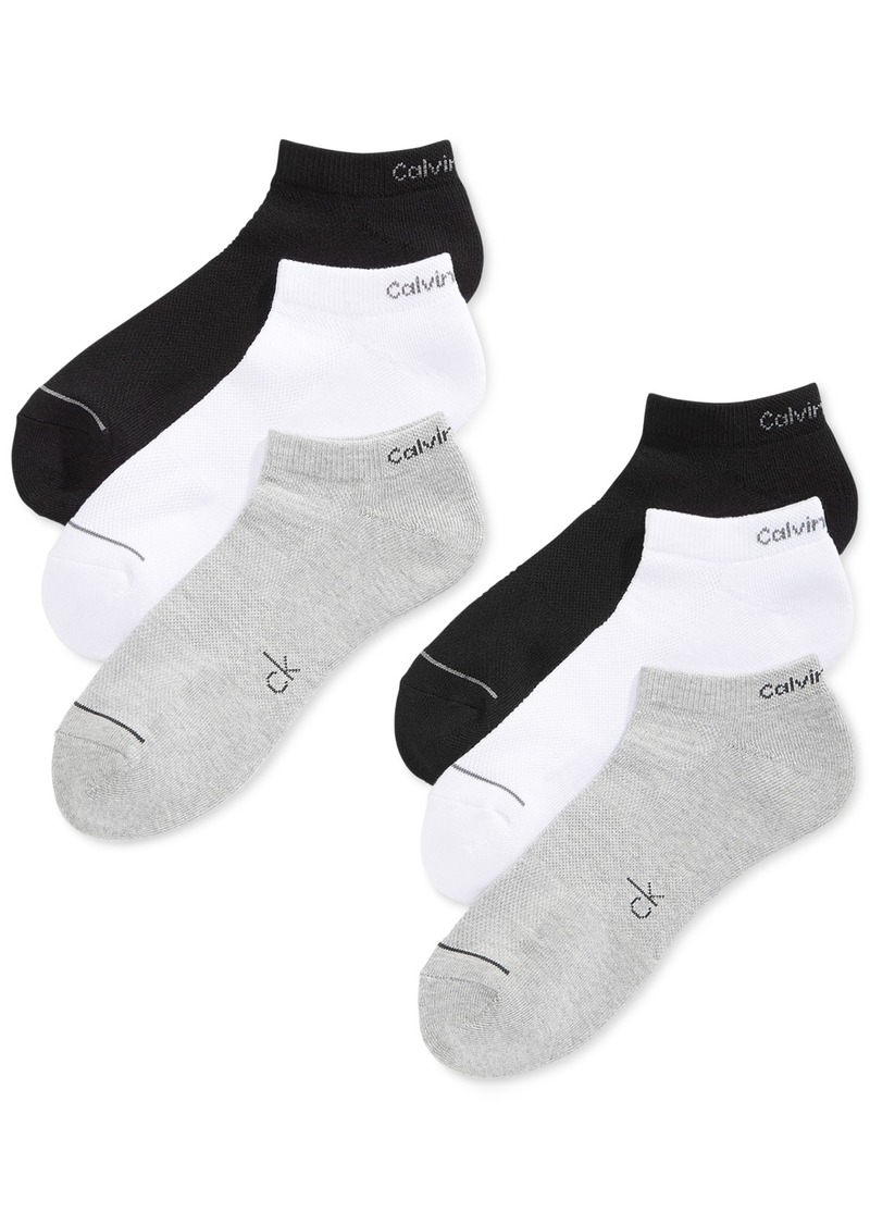 Calvin Klein Six-Pack Athletic Stripe Ankle Socks - Assorted