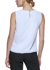 Calvin Klein Sleeveless Pleated Blouse - White