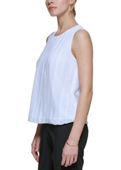 Calvin Klein Sleeveless Pleated Blouse - White