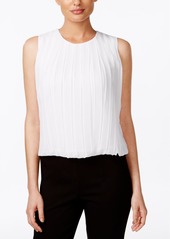 Calvin Klein Sleeveless Pleated Blouse - White