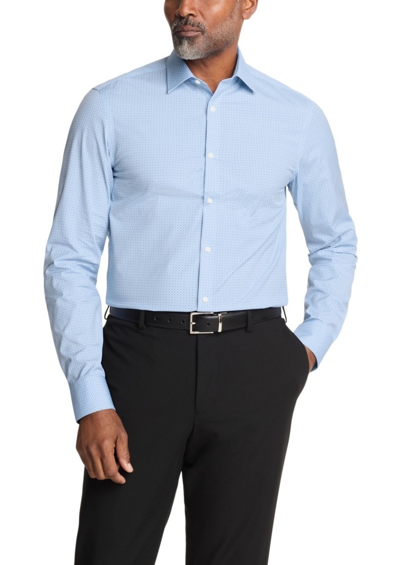 Calvin Klein Slim Fit Refined Cotton Stretch Slim Fit Dress Shirt - Blue Multi