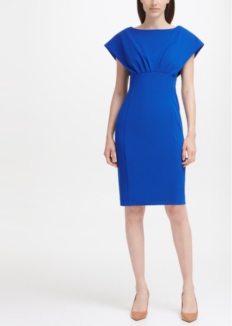 Calvin Klein Calvin Klein Solid Capelet Empire-Waist Sheath Dress | Dresses