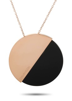 Calvin Klein Spicy Rose Gold PVD-Plated Stainless Steel Onyx Big Pendant Necklace
