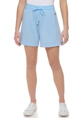 Calvin Klein Sportwears Women's Sportswear Shorts is a Washed French Terry Comfortable Elastic Waist Casual Lightweight Blue