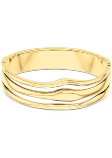 Calvin Klein Stainless Steel Wavy Triple-Row Bangle Bracelet - Gold