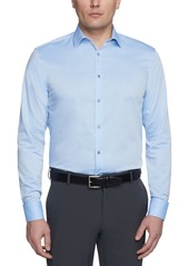 Calvin Klein Steel Men's Classic-Fit Non-Iron Performance French Cuff Dress Shirt - Blue