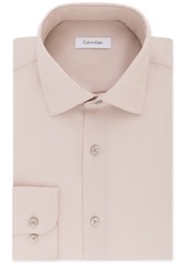 Calvin Klein Men's Steel Classic-Fit Non-Iron Performance Herringbone Spread Collar Dress Shirt