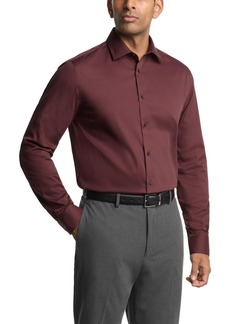 Calvin Klein Steel Men's Regular Fit Modern Pincord Dress Shirt - Burgundy