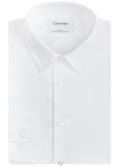 Calvin Klein Steel Men's Slim Fit Non Iron Performance Herringbone Point Collar Dress Shirt