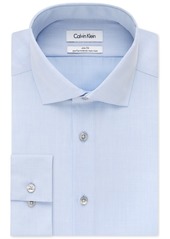 Calvin Klein Steel Men's Slim-Fit Non-Iron Performance Spread Collar Herringbone Dress Shirt