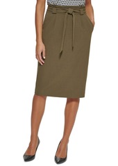 Calvin Klein Tie Waist Pencil Skirt