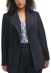 Calvin Klein Trendy Plus Size Wing-Lapel Topper Jacket