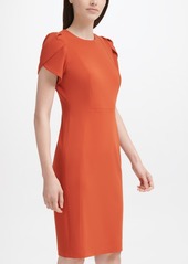 Calvin Klein Tulip-Sleeve Sheath Dress - Spicy Orange