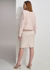 Calvin Klein Tweed Open Front Blazer Tweed Pencil Skirt