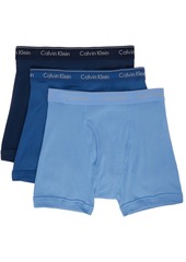 Calvin Klein Underwear Three-Pack Blue Classic Fit Boxer Briefs