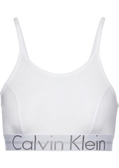 Calvin Klein Woman Monogram-trimmed Stretch-jersey Bralette White