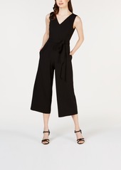 Calvin Klein V-Neck Belted Cropped Jumpsuit