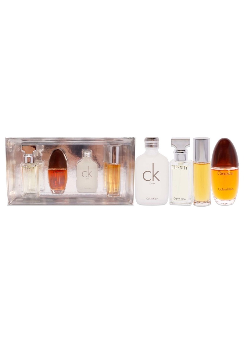 Calvin Klein Variety by Calvin Klein for Women - 4 Pc Mini Gift Set 0.5oz Obsession EDP Spray, 0.5oz CK One EDT Splash, 0.5oz Eternity EDP Spray, 0.5oz Escape EDP Spray