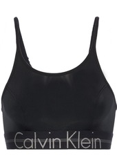 Calvin Klein Woman Monogram-trimmed Stretch-jersey Bralette Black