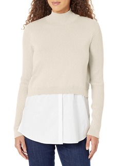Calvin Klein Women Mixed Media Layered Sweater