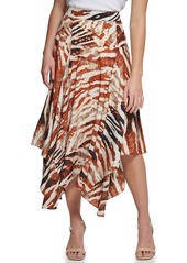 Calvin Klein Women Plus Sportswear Soft Flowy Print Skirt BLK/TRRA MLTI 14W