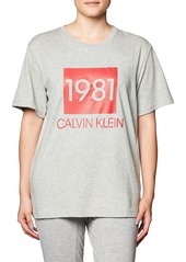 Calvin Klein Women's 1981 Bold Cotton Short Sleeve Crewneck Tshirt  S