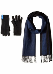 Calvin Klein Women's 2 PC Varsity CK Scarf Knit Touch Glove