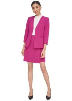 Calvin Klein Womens 3 4 Sleeve Open Front Blazer Pencil Skirt
