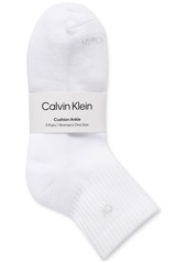 Calvin Klein Women's 3-Pk. Cushion Quarter Socks - Black