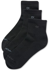 Calvin Klein Women's 3-Pk. Cushion Quarter Socks - Black