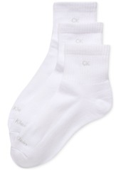 Calvin Klein Women's 3-Pk. Cushion Quarter Socks - Black