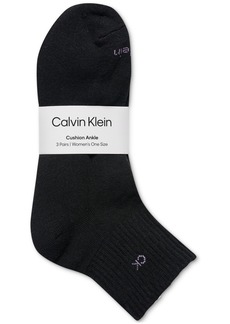 Calvin Klein Women's 3-Pk. Cushion Quarter Socks - Black