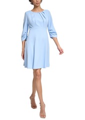 Calvin Klein Women's 3/4-Sleeve Ruched A-Line Dress - Serene